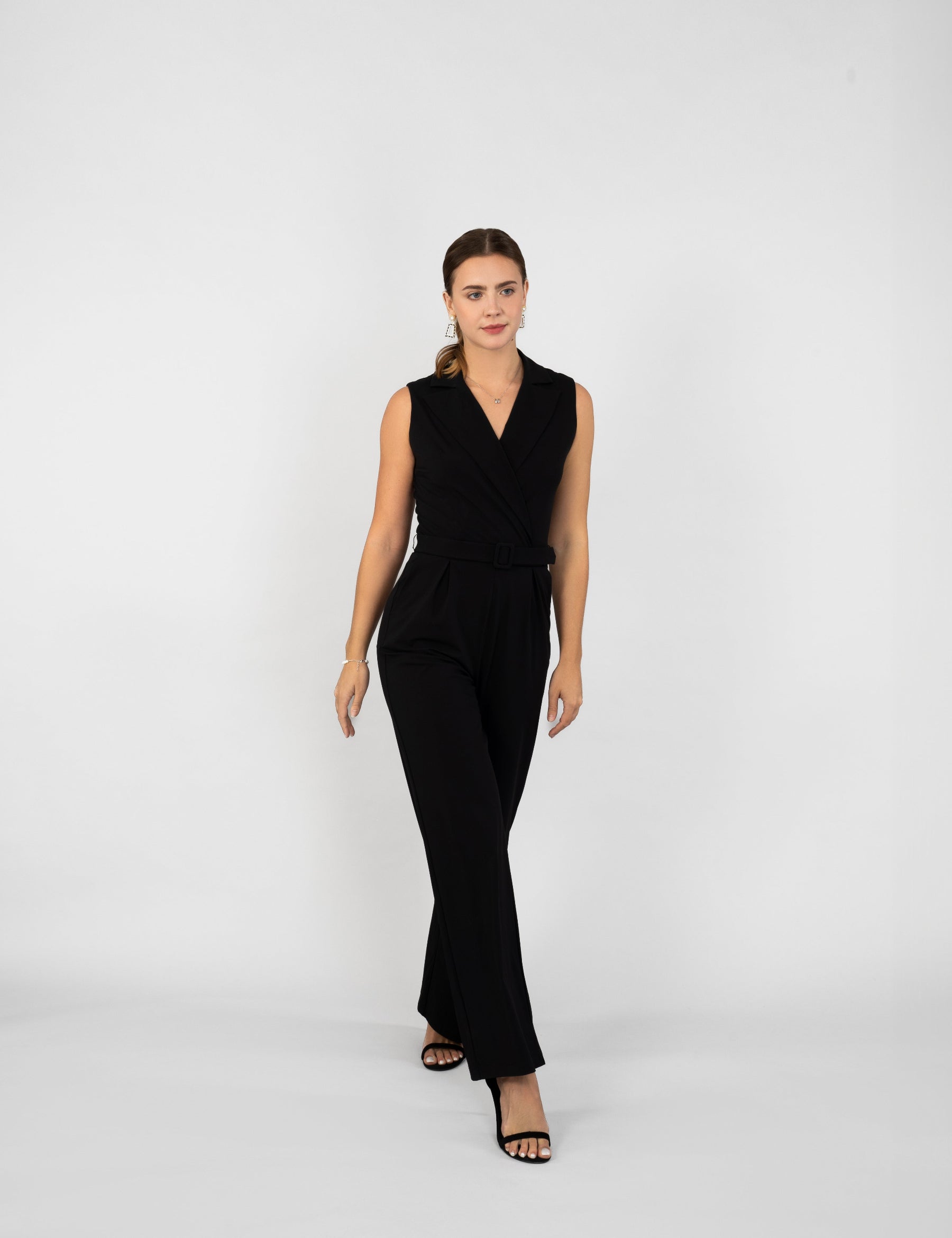 Travelstof jumpsuit, comfortabele jumpsuit, Zwarte jumpsuit, chic jumpsuit, party jumpsuit, feestoutfit jumpsuit