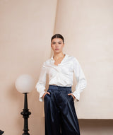 Blouse with Knot detail in Satin