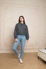 Teddy Tweed Bomber Jacket