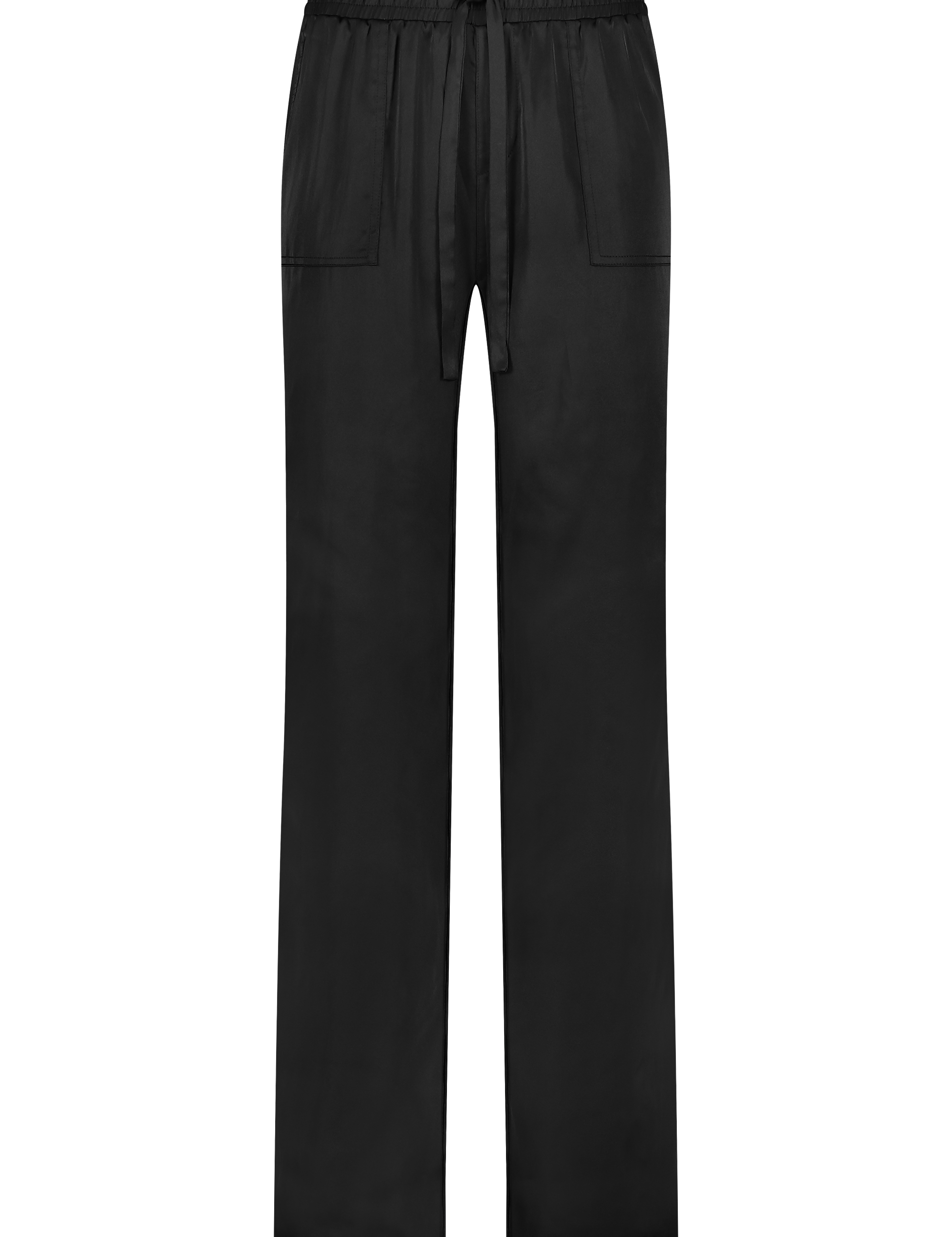 Pants with Patch Pockets in Stretchy Satin