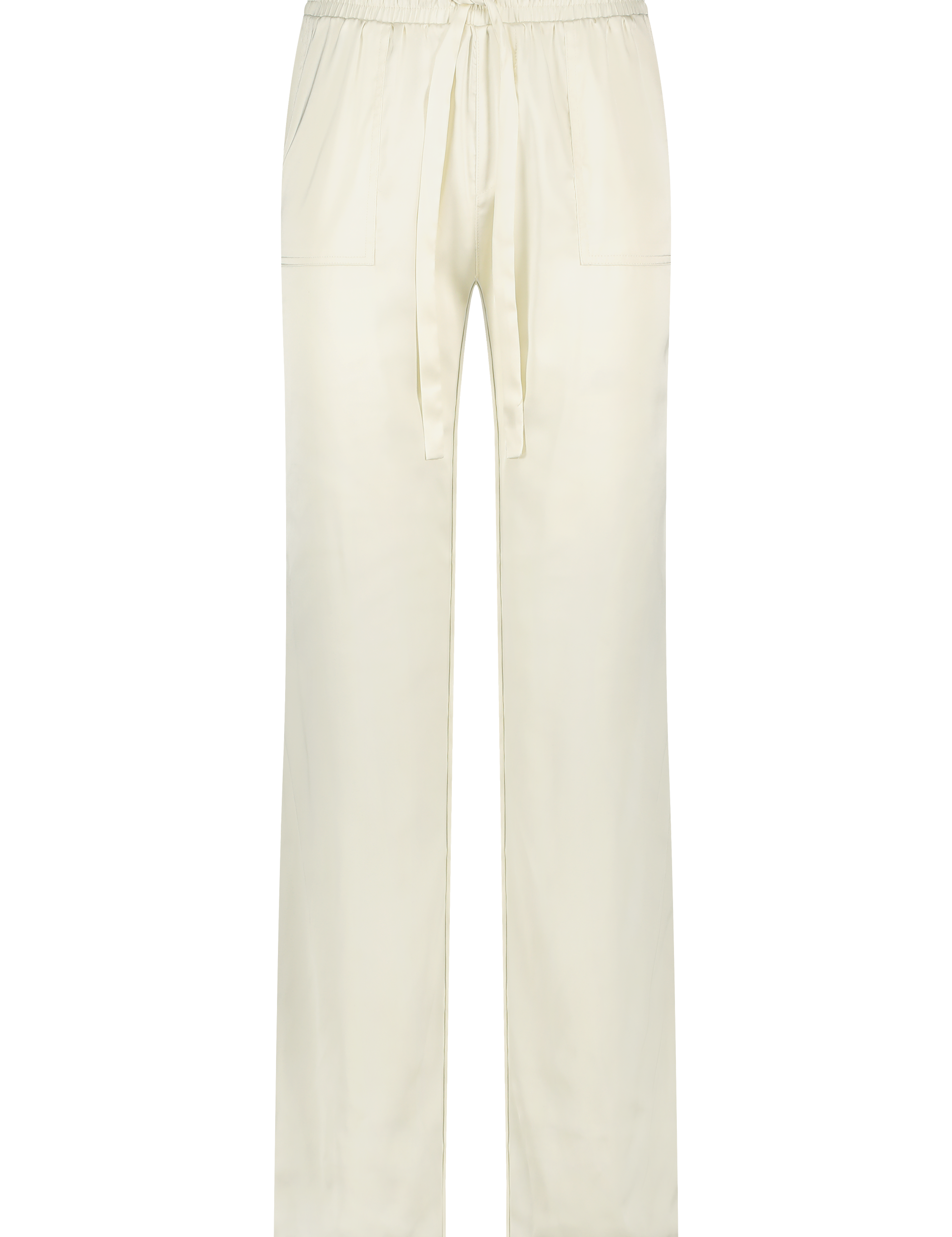 Pants with Patch Pockets in Stretchy Satin