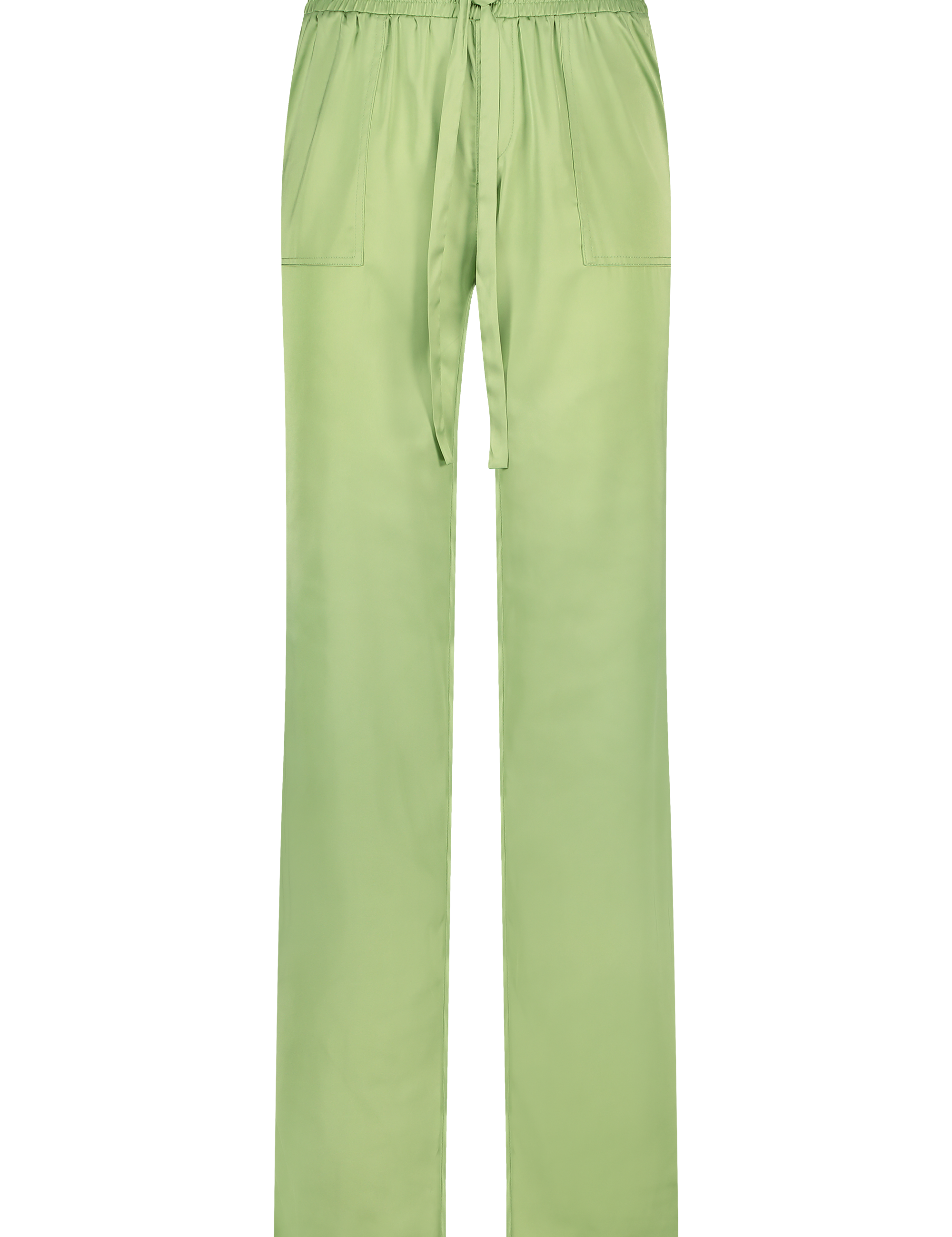 Pants with Patch Pockets in Stretchy Satin