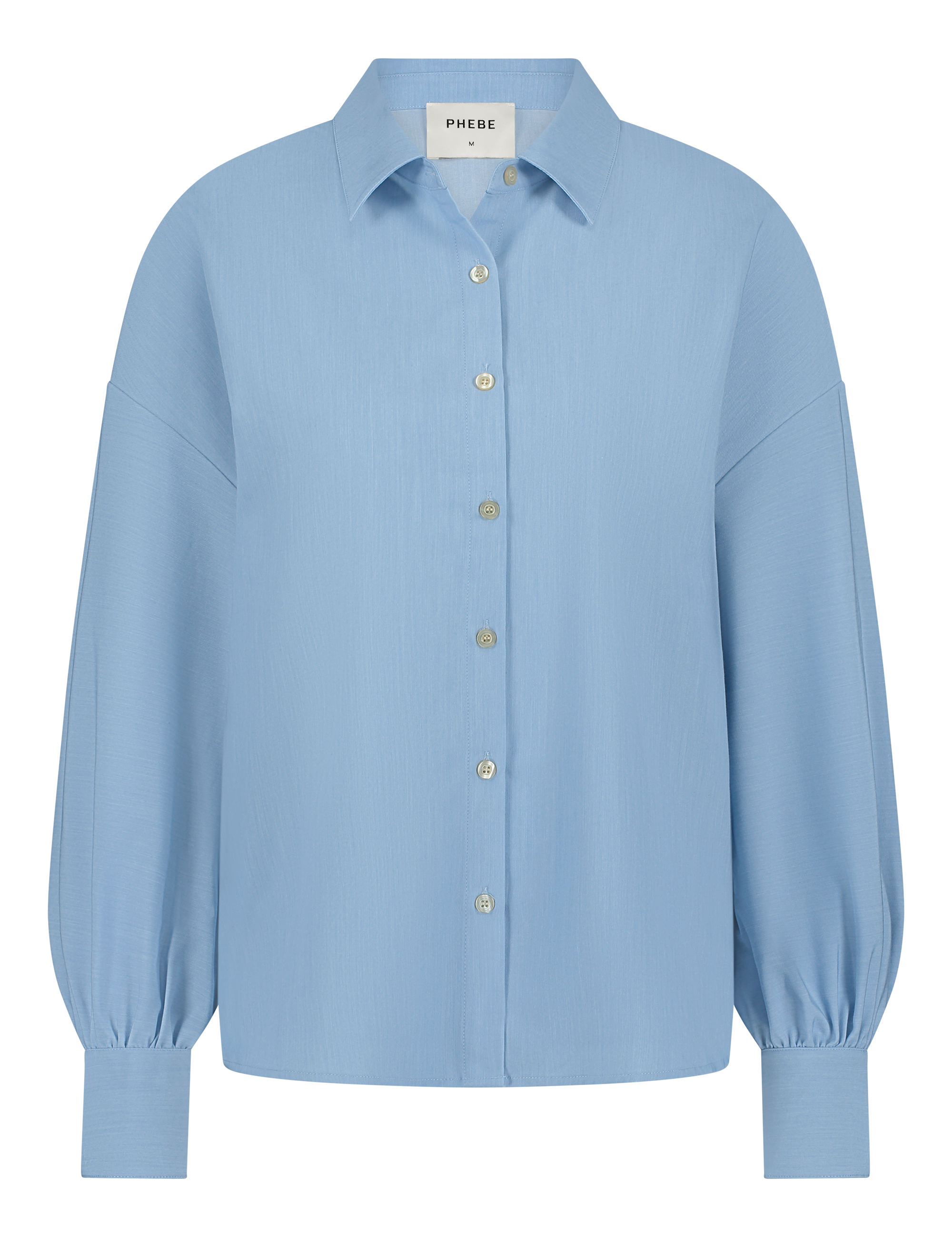 Wide Sleeves Blouse in Denim Look