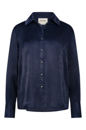 Blouse met hartknopen in structuursatijn