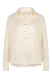 Blouse met hartknopen in structuursatijn