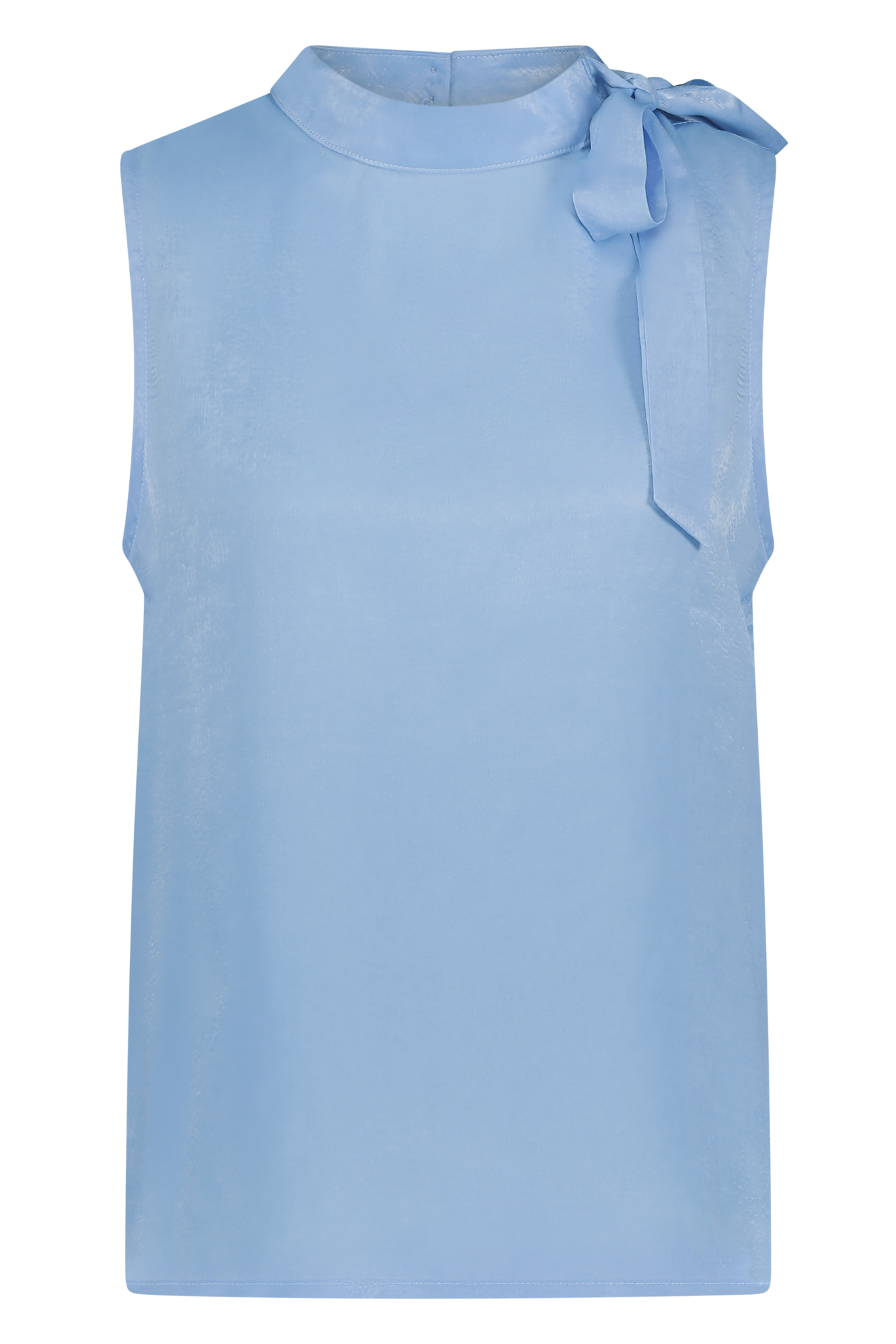 Halter strik top in getextureerd satijn