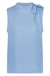 Halter strik top in getextureerd satijn