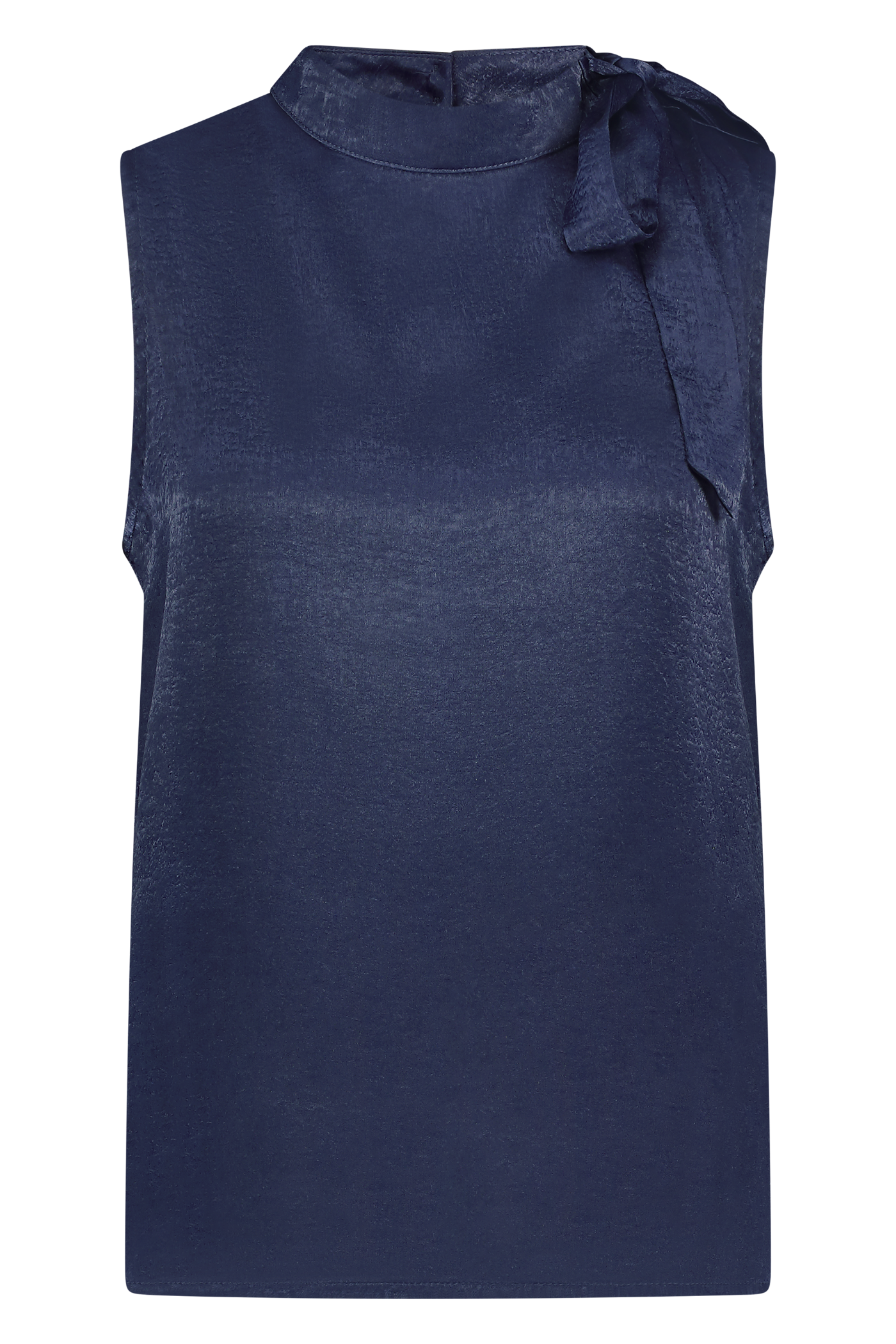 Halter strik top in getextureerd satijn