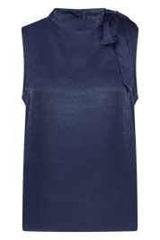 Halter strik top in getextureerd satijn
