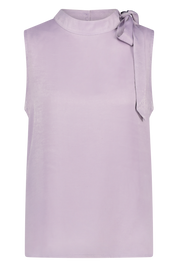Halter strik top in getextureerd satijn
