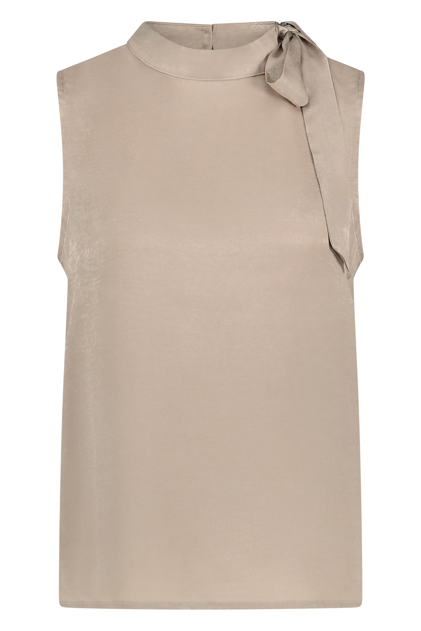Halter strik top in getextureerd satijn