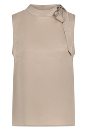 Halter strik top in getextureerd satijn