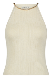 Knitted Lurex Top with Chain
