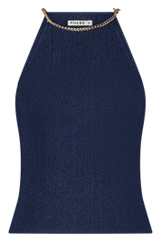 Knitted Lurex Top with Chain