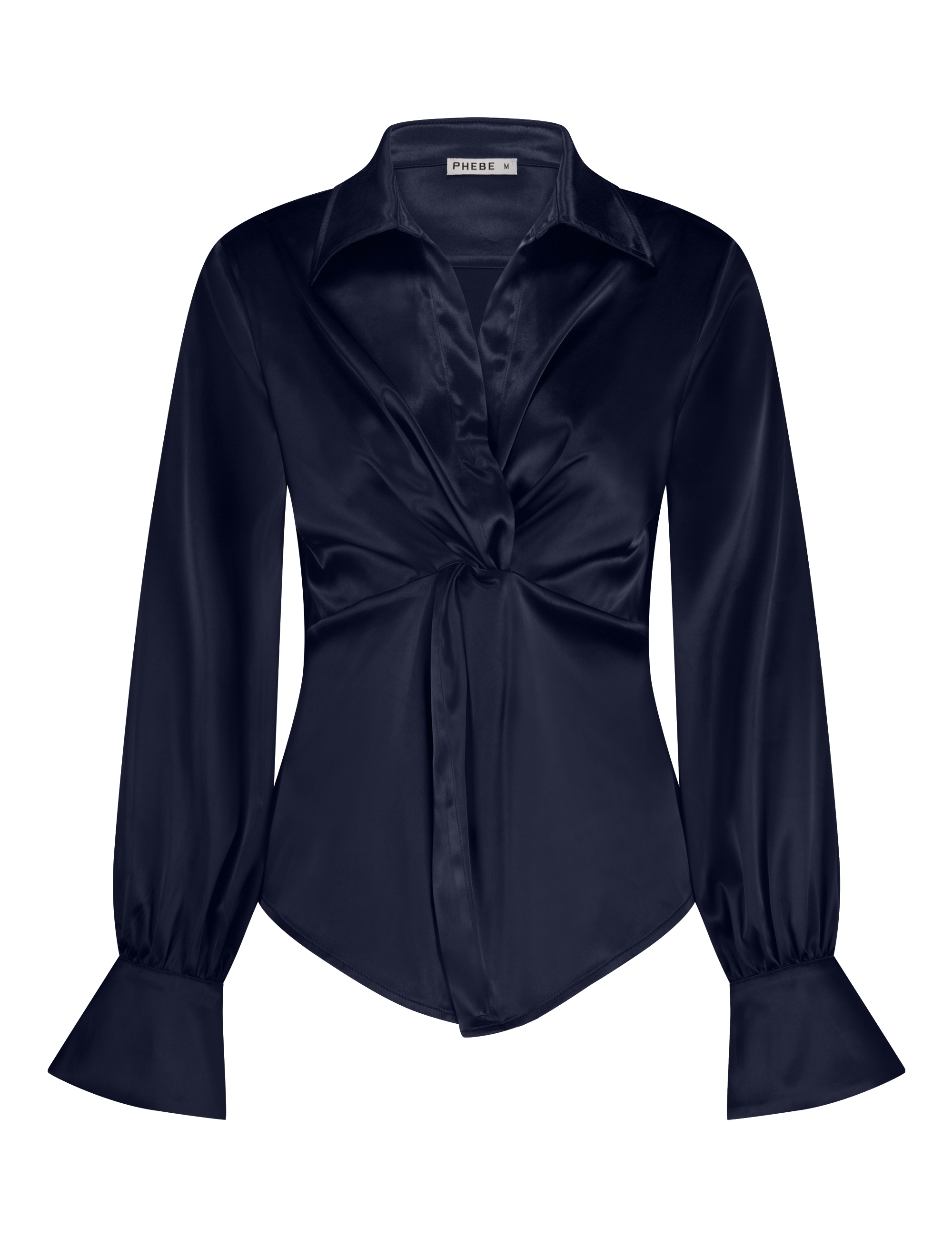 navy with knot detail, non static, with high stretch - front view