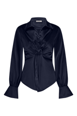 Blouse with Knot detail in Satin