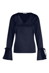Top V-Neck with Cuff details in Satin