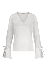 Top V-Neck with Cuff details in Satin