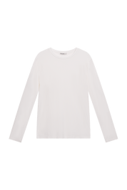 White long sleeve soft top in viscose 