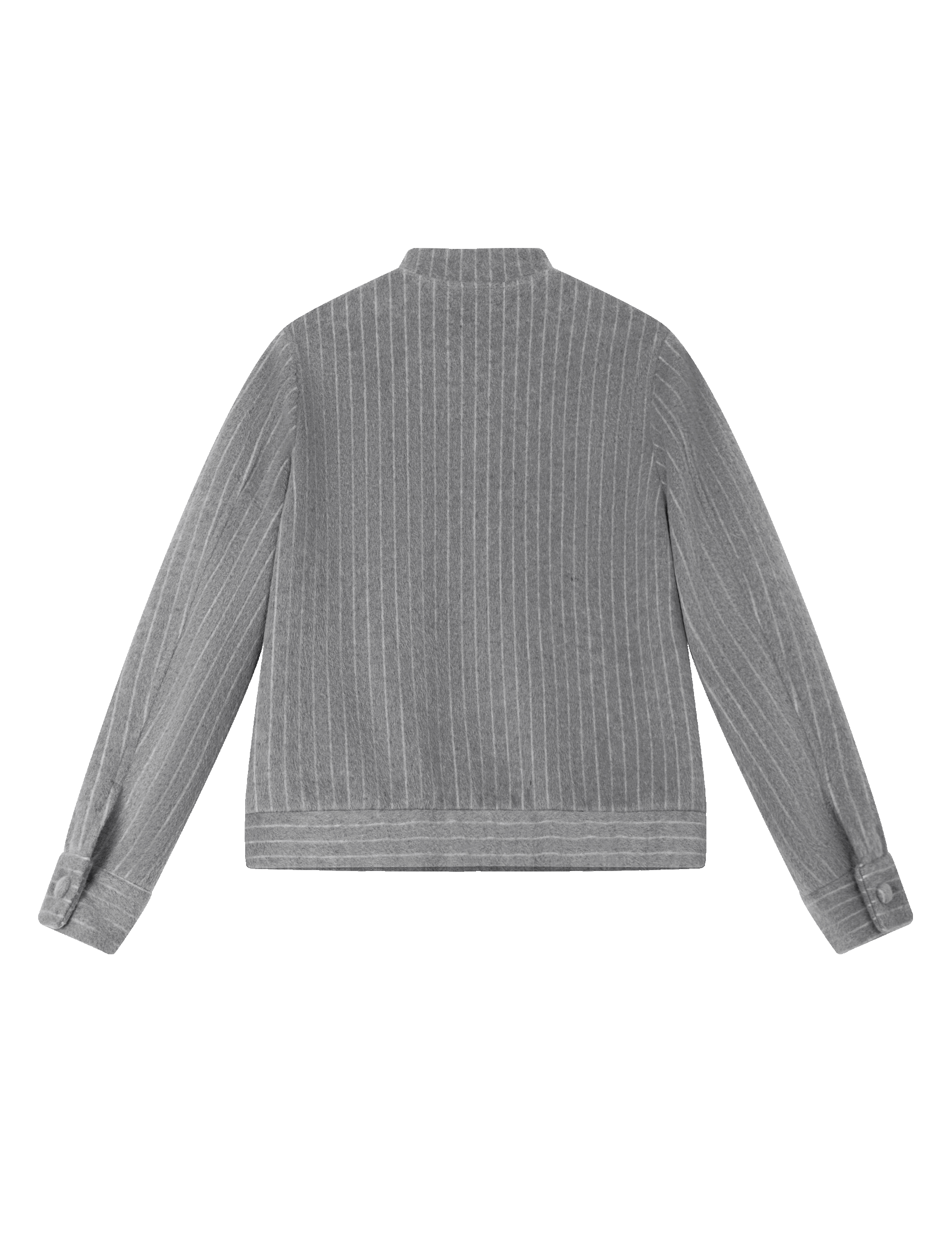 Tailored grey bomber jacket with dyed to match buttons - back view