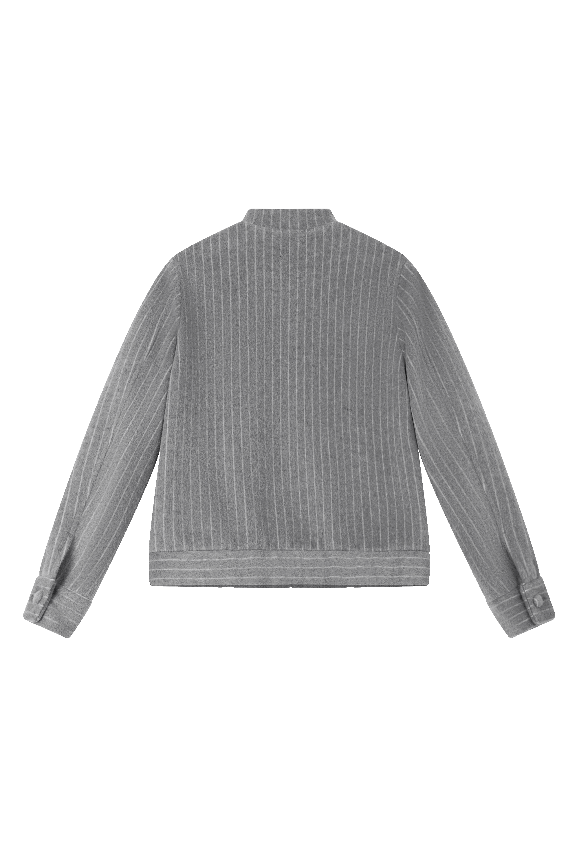 Tailored grey bomber jacket with dyed to match buttons - back view